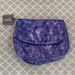 Ulta Metallic Blue Cosmetic Bag NWT